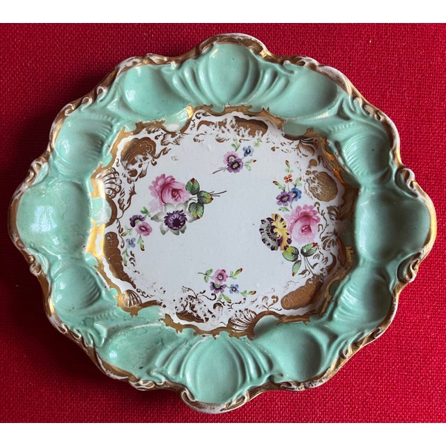 Pair antique early 19th century English George III Mason's Patent Ironstone China small Rococo platters or plates circa...