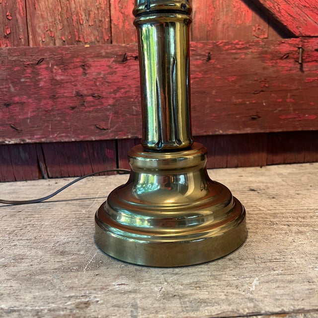 Vintage Brass Table Lamp With Bamboo Design 21" For Sale - Image 9 of 15
