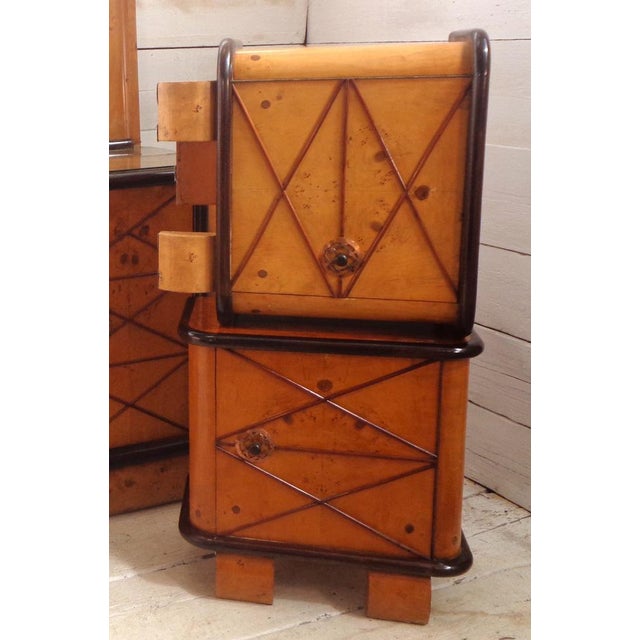 Art Deco Bedside Tables in the style of Osvaldo Borsani, 1940s, Set of 2 For Sale - Image 6 of 11