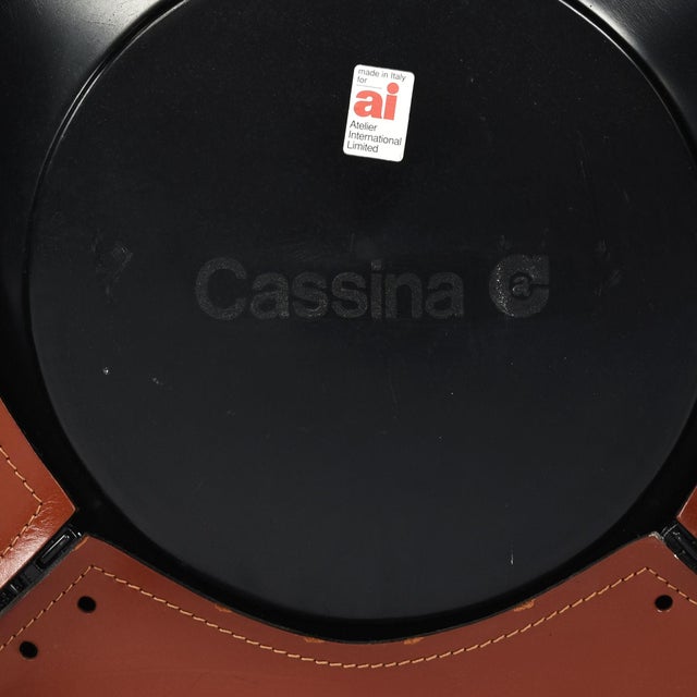Set of 6 Mario Bellini for Cassina Cab 413 dining chairs. Upholstered in what appears to be their “China Red” leather, the...