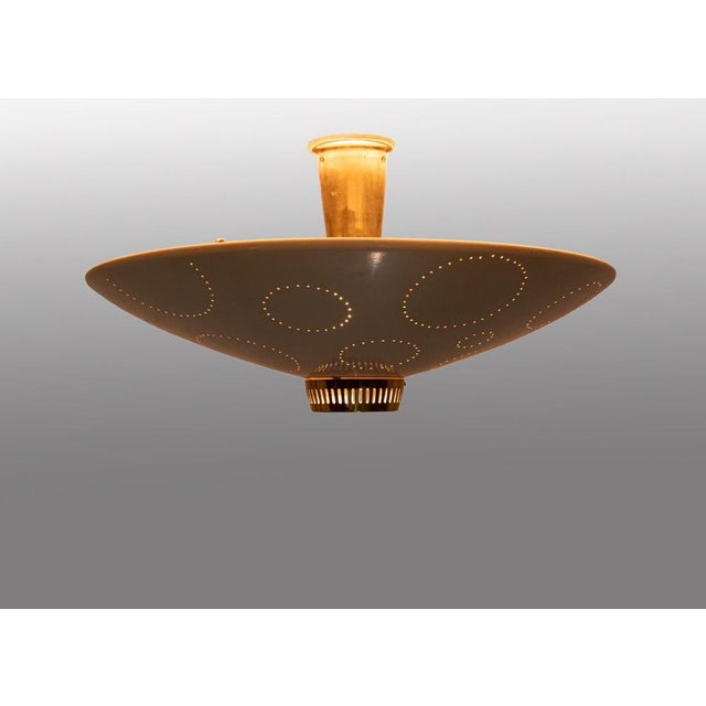 1950s Swiss Flush Mount in Glass and Brass from Belmag, 1950s For Sale - Image 5 of 15