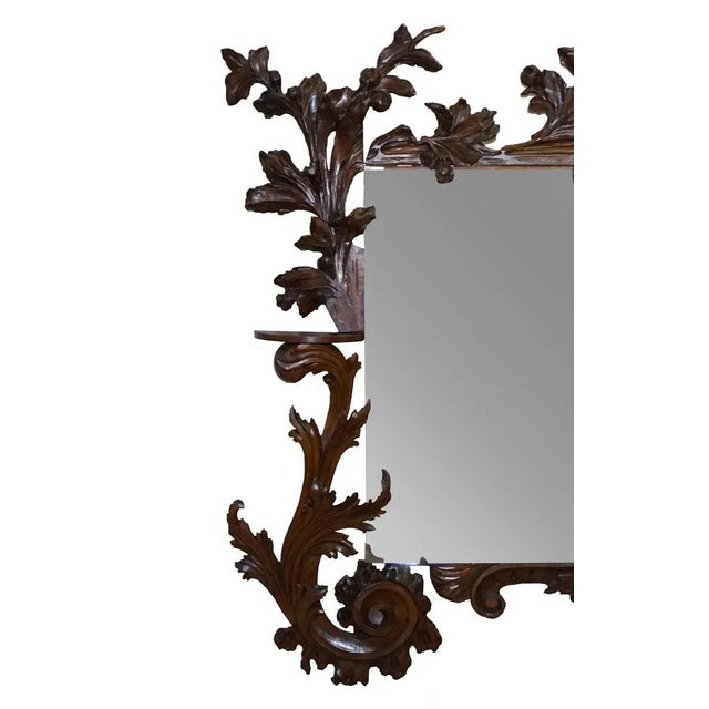 Very Large Hand Carved Wall Mirror with Putti Angel and Lights & Dragon, 1900s For Sale - Image 14 of 18