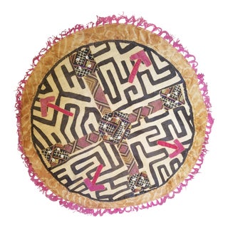 Vintage Hand Woven Kuba Cloth Rug For Sale