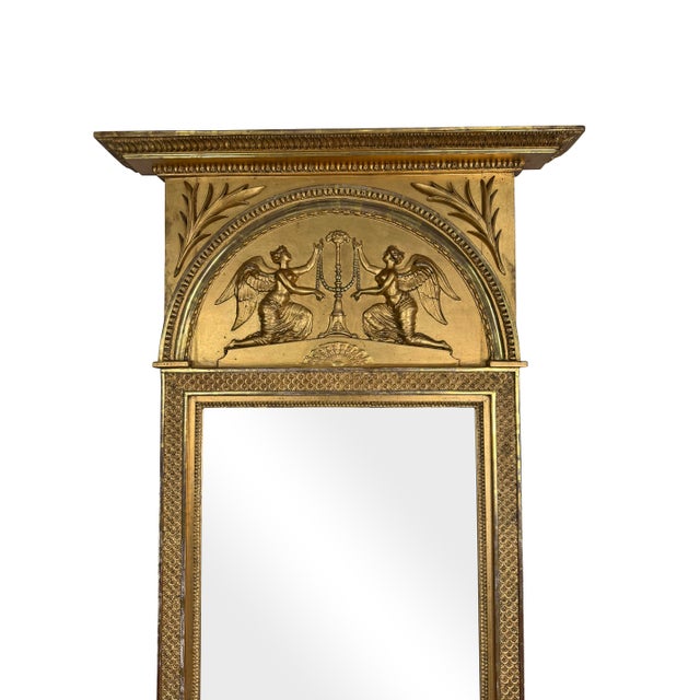 18th Century Swedish Neoclassical Gilt Pier Mirror For Sale - Image 4 of 12