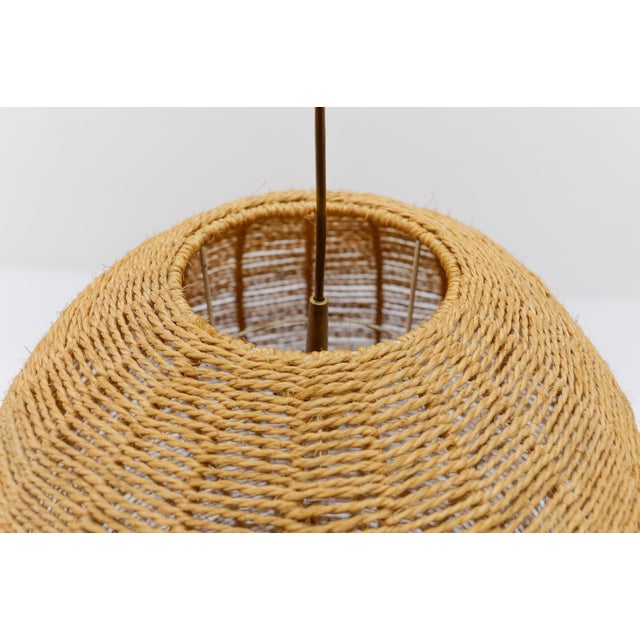 Large Vintage Jute Globe Pendant Lamp, 1960s For Sale - Image 10 of 11