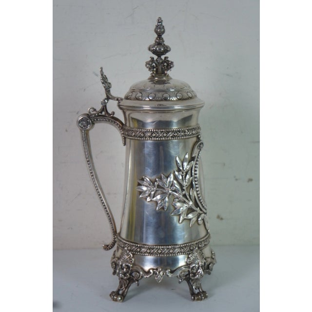 Antique 19th Century Dutch 800 Silver Baroque Figural Tankard Stein For Sale - Image 6 of 13
