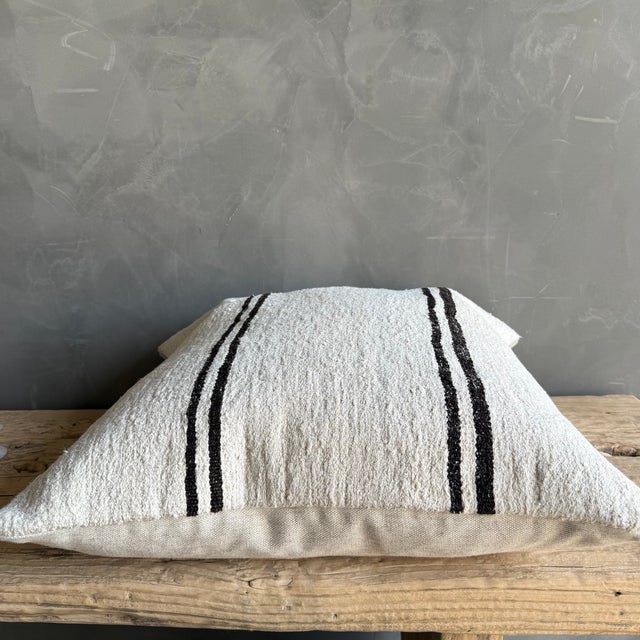 Vintage Rug Pillow Cover With Stripes For Sale In Los Angeles - Image 6 of 7