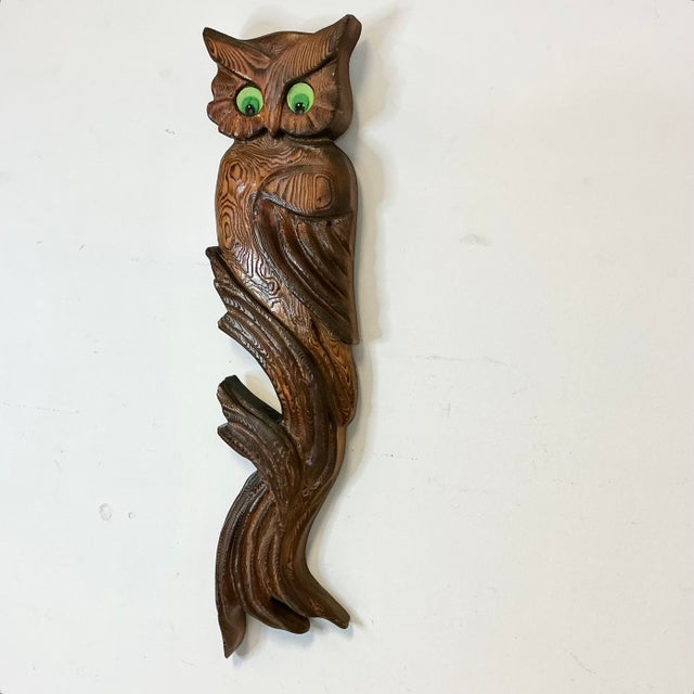 This guy is a wonderful Americana Folk Art piece. The Owl is hand-carved from a single piece of pine wood and has him...