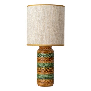 Ochre and Green Ceramic Table Lamp from Bay Keramik, 1970s For Sale