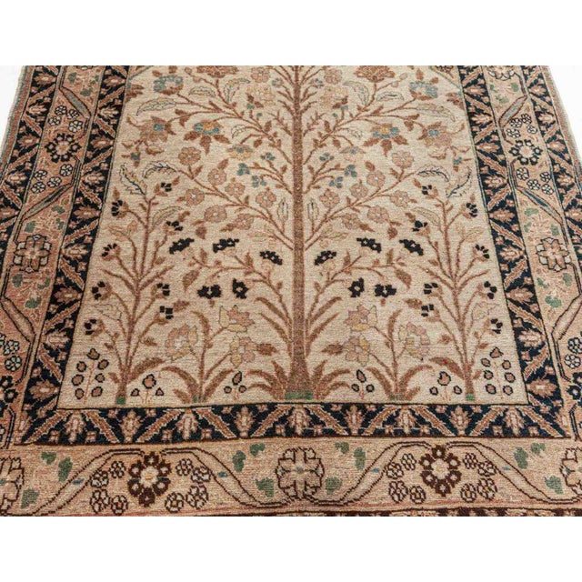 Textile Doris Leslie Blau Tabriz Antique Allover Soft Beige Carpet - c. 1930 For Sale - Image 7 of 7