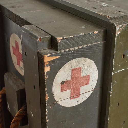 Military Medical Storage Chest in Wood, Belgium, 1940s For Sale - Image 4 of 8