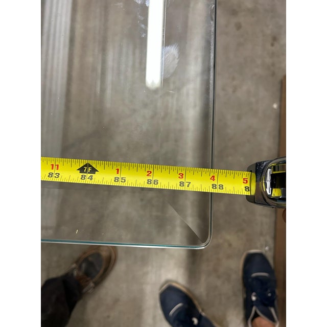 Vintage Postmodern Lucite Dining Table W/ 3/4" Beveled Glass Top For Sale - Image 12 of 12