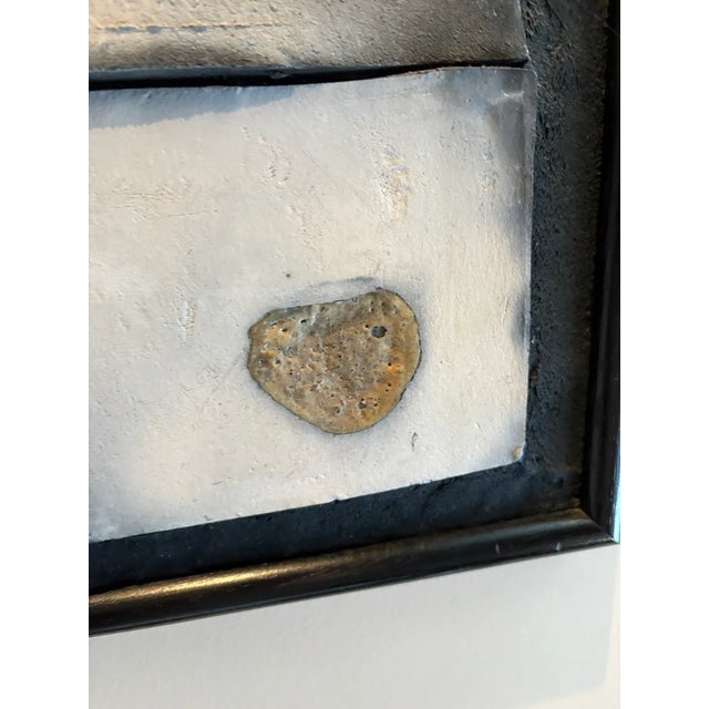 Geometric Raku Clay Tiles Mounted and Framed Wall Sculpture - 47x30 For Sale In Baltimore - Image 6 of 14
