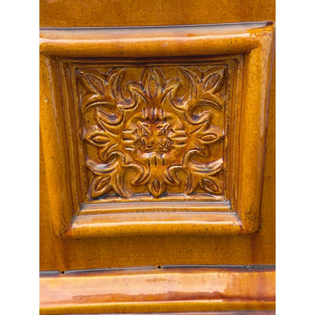 Monumental Glazed Ceramic Campana Urns on Pedestals 42" a Pair For Sale - Image 10 of 12