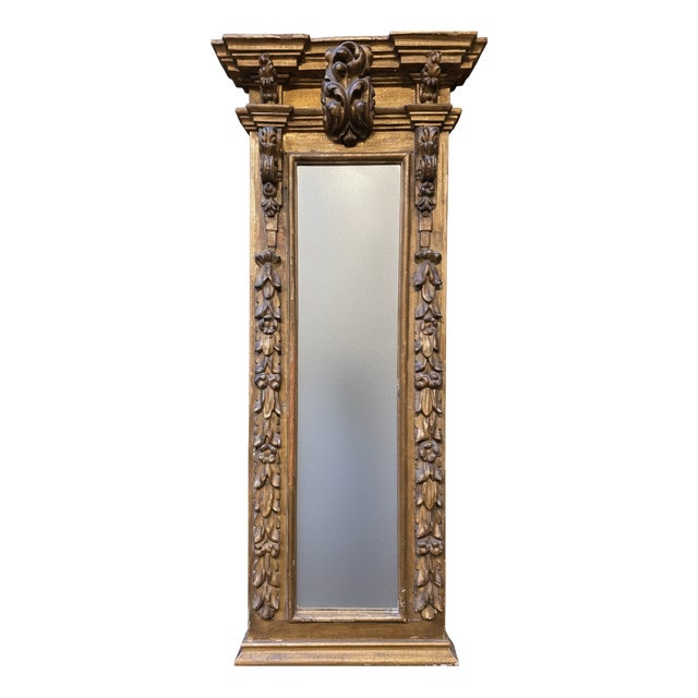 Italian Baroque Wall Mirror in Gilt Wood, Mid-19th Century For Sale