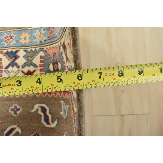 Kazak Rug 3’11” X 5’10” Brown Wool Tribal Hand-Knotted Oriental Carpet For Sale - Image 10 of 12