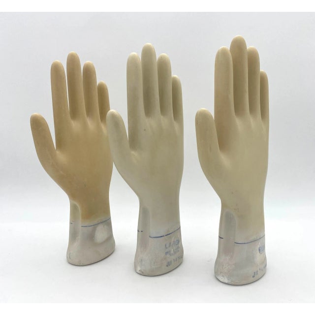Set of Three Vintage American Industrial Figural Porcelain Glove Molds For Sale In West Palm - Image 6 of 11