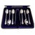 A fine complete Edwardian sterling silver tea service set dating to 1908, comprising tea or coffee spoons accompanied by a...