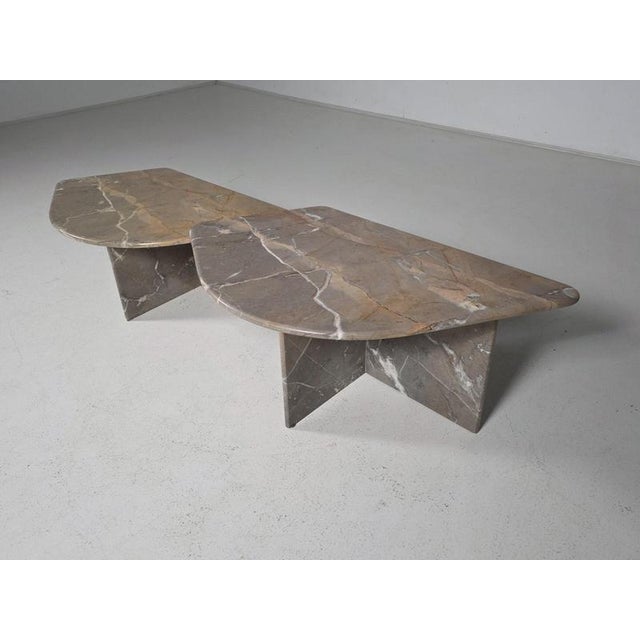 Italian Sculptural Breccia Marble Coffee Tables, 1970s, Set of 2 For Sale - Image 3 of 9
