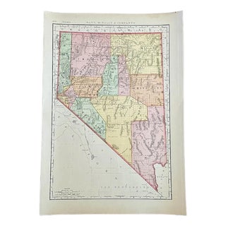 Antique Nevada Map: Rand McNally, c. 1897 For Sale