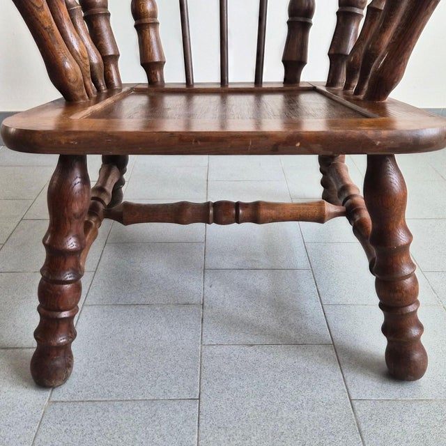 Vintage Brutalist Oak Armchairs with Spools, 1970s, Set of 2 For Sale - Image 13 of 17