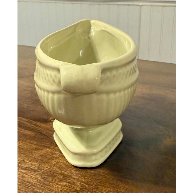 Ceramic Mid 20th Century Chartreuse Trophy Urn Compote Bowl For Sale - Image 7 of 11