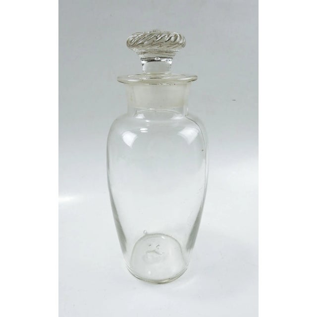 Glass Antique Mold Blown Glass Apothecary Jar For Sale - Image 7 of 7