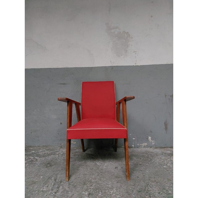 Vintage Red Armchair, 1960 For Sale - Image 9 of 18