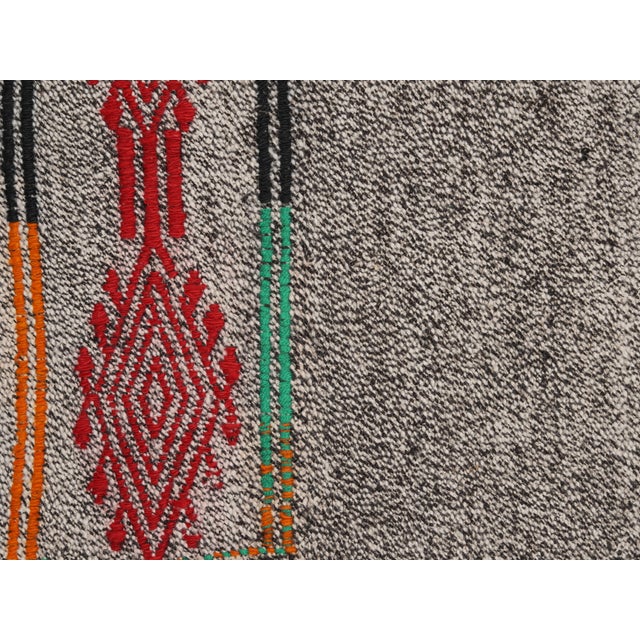 1970s Vintage Handmade Wool Cotton Turkish Grey Runner Rug For Sale In San Francisco - Image 6 of 11