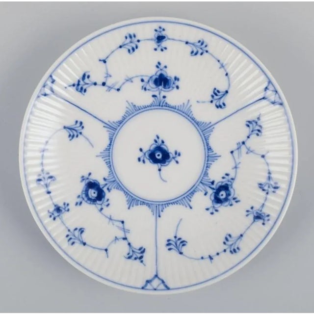 Blue Fluted Plain Coffee Cups with Saucers from Royal Copenhagen, 1970s, Set of 12 For Sale - Image 6 of 9