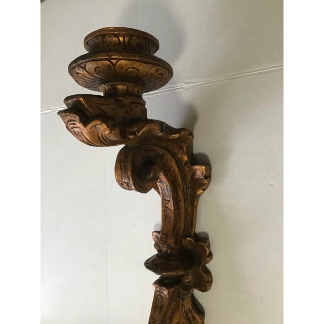 Mid 20th Century Mid 20th Century French Louis XV-Style Gilt Candle Sconce For Sale - Image 5 of 12