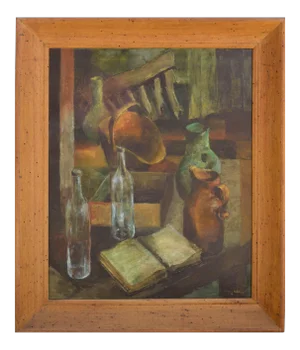 Frances Robbins Mid-Century Kitchen Still Life Oil on Canvas 1958