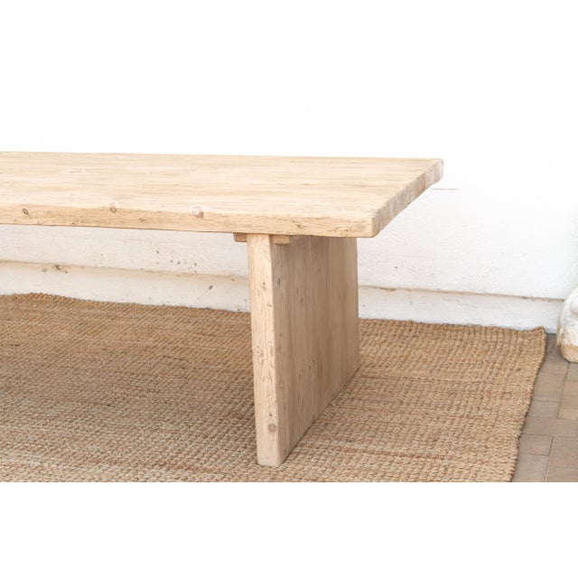 1990s The Marseille, 96" Long Reclaimed Wood Pedestal Table For Sale - Image 5 of 13