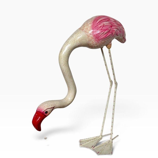 1960s Sergio Bustamante Paper Mache Life Size Flamingo’s, Mexico 1960 For Sale - Image 5 of 13