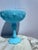 Fenton Art Glass Company Mid 20th Century Fenton Milk Glass Chalice / Candy Dishes Blue Green - a Pair For Sale - Image 4 of 8