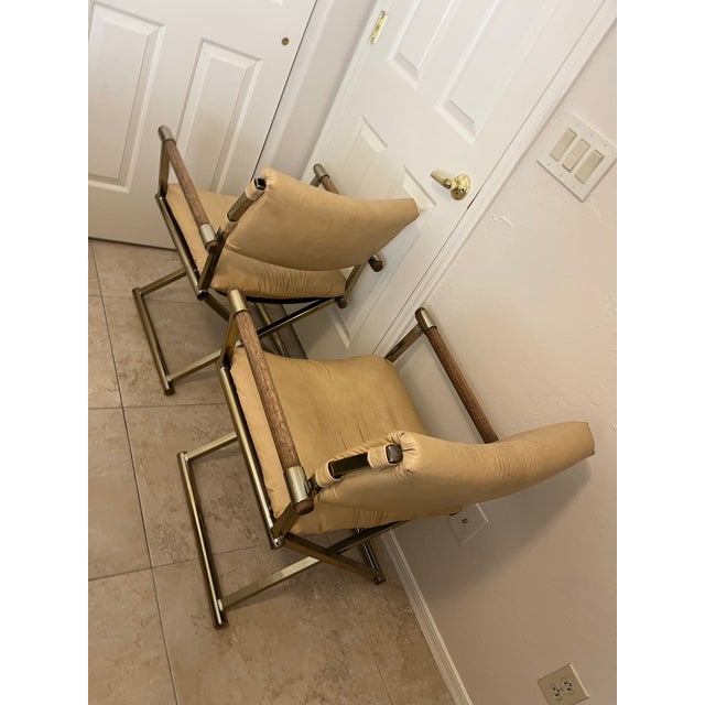 Great vintage Mid-Century Modern (MCM) director-style armchairs, attributed to designer Milo Baughman and manufactured by...