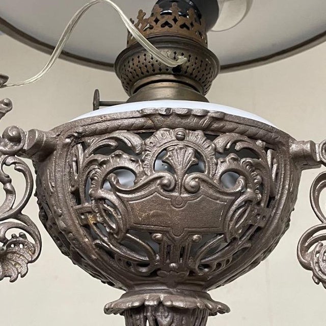 Metal Vintage Oil Pendant Lamp, 1920s For Sale - Image 7 of 16