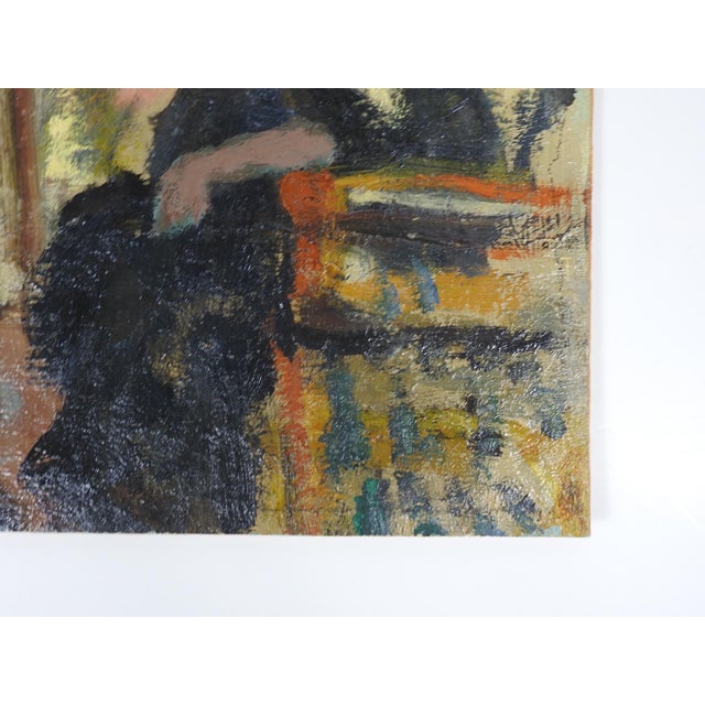 Mid-Century Modern Mid 20th Century Impressionist Couple in Conversation Painting For Sale - Image 3 of 8