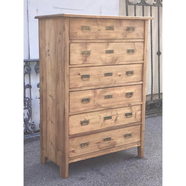 Pine Chest of Six Drawers of Equal Depth For Sale - Image 9 of 15