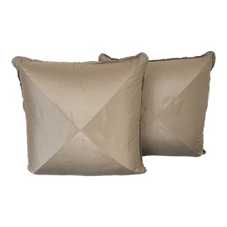 Nancy Corzine Mitered Silk Pillows- Set of 2 For Sale