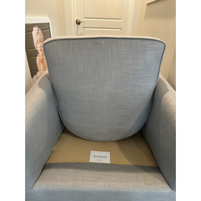 Restoration Hardware Reginald Chair in an Italian Gray Weave and Chrome Base For Sale - Image 9 of 11