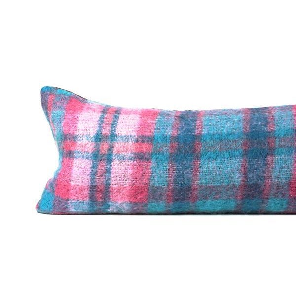 Pastel Mohair Plaid Lumbar Pillow 13 X 34 Chairish