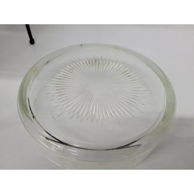 Metal Mid Century Standing Ashtray Smoking Stand Plant Shelf Glass Metal For Sale - Image 7 of 11