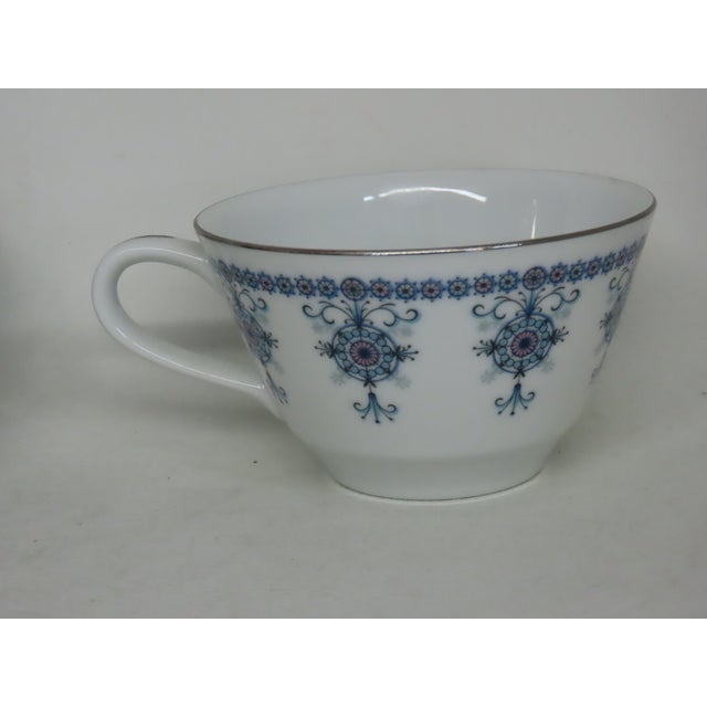 Noritake Nippon Toki Kaisha Japan Bone China Tea Cup and Saucer Set 4666b For Sale - Image 4 of 14