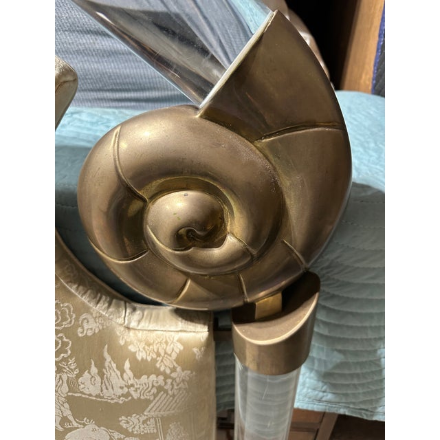 1980s Brass and Lucite by Marcello Mioni Headboard and Footboard For Sale - Image 9 of 14