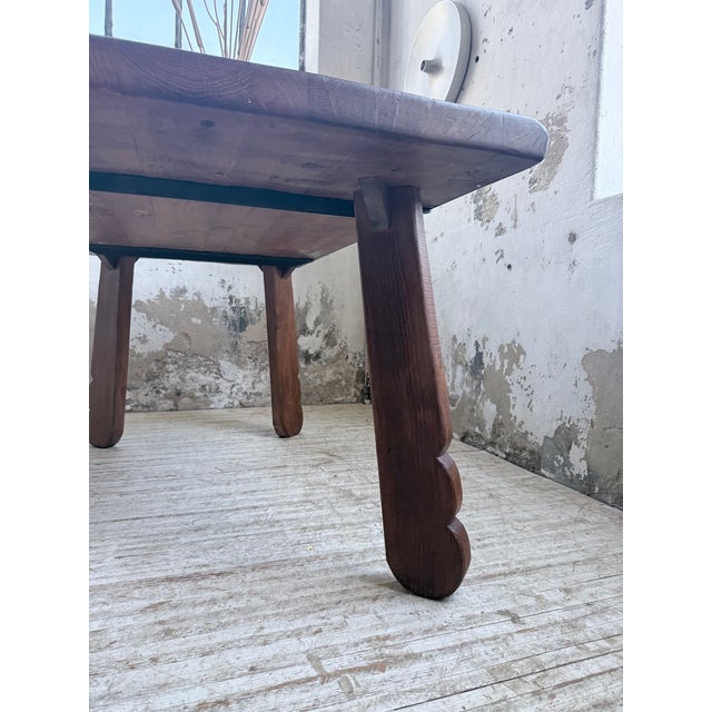 Brutalist Oak Table attributed to De Puydt, Belgium, 1970s For Sale - Image 10 of 18