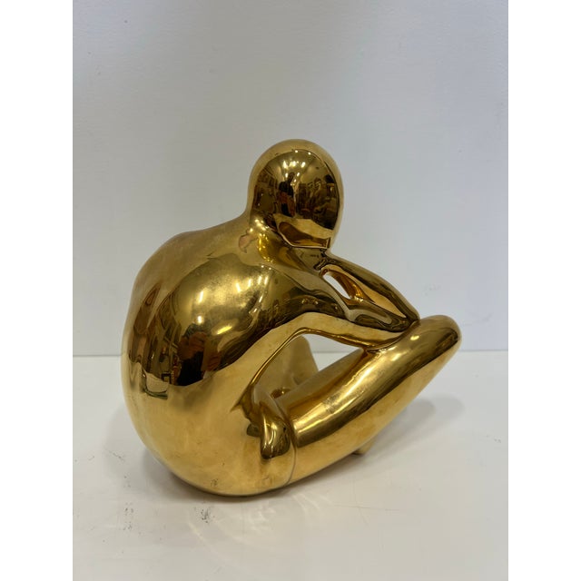 1970's 18k Gold Glazed American Modern Ceramic Figure by Jaru of California