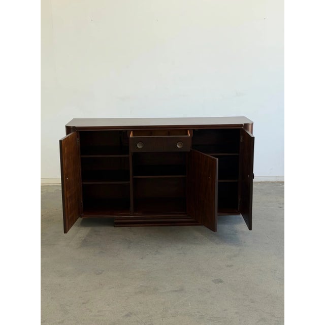 Wood 1940s Minimal Art Deco Credenza For Sale - Image 7 of 13