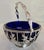 George V Sterling Silver Swing Handle Basket with Blue Glass Liner, 1912 For Sale - Image 12 of 18
