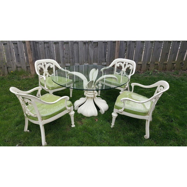 Kessler Biomorphic Aluminum Lily Patio Table & Chairs Set of 5 Chairish